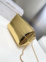 Colestore Jimmy Choo Bon Bon Gold Mirror Fabric Mini Bag with Metal Handle 16x16x9cm - 6
