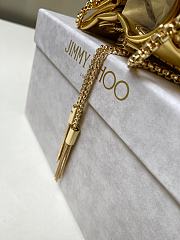 Colestore Jimmy Choo Bon Bon Gold Mirror Fabric Mini Bag with Metal Handle 16x16x9cm - 4