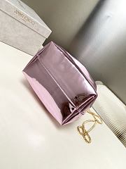 Colestore Jimmy Choo Bon Bon Pink Mirror Fabric Mini Bag with Metal Handle 16x16x9cm - 5