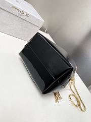 Colestore Jimmy Choo Bon Bon Black Mirror Fabric Mini Bag with Metal Handle 16x16x9cm - 6