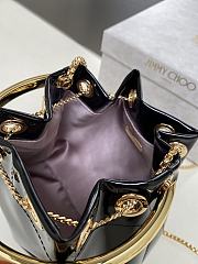 Colestore Jimmy Choo Bon Bon Black Mirror Fabric Mini Bag with Metal Handle 16x16x9cm - 3