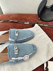 Colestore Hermès Oz Mules Fringed Denim Blue  - 6