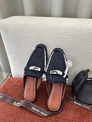 Colestore Hermès Oz Mules Fringed Denim Dark Blue  - 2