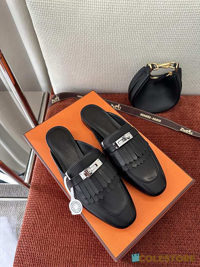 Colestore Hermes Roval Kelly Mules Black - 1