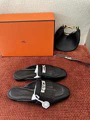 Colestore Hermes Roval Kelly Mules Black - 4