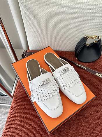 Colestore Hermes Roval Kelly Mules White