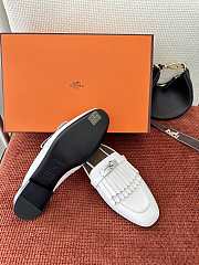 Colestore Hermes Roval Kelly Mules White - 5