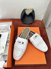 Colestore Hermes Roval Kelly Mules White - 4