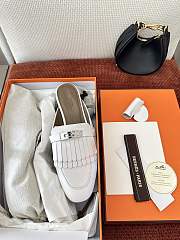 Colestore Hermes Roval Kelly Mules White - 3
