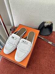 Colestore Hermes Roval Kelly Mules White - 2