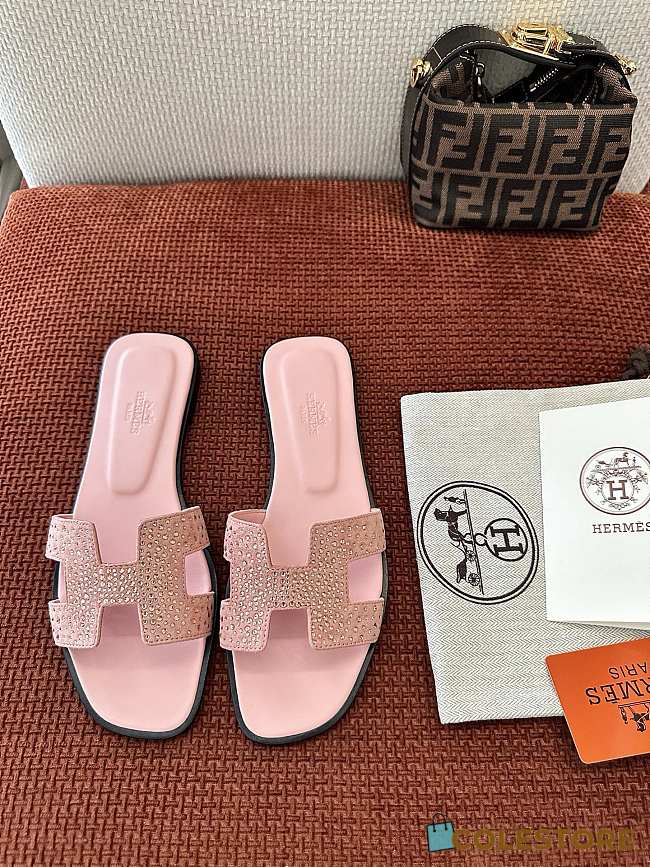 Colestore Hermès Oran Sandal Rose Crystal  - 1