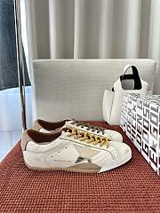 Colestore Golden Goose True-Star in White Nappa Leather With Gold Star and Beige Suede - 6