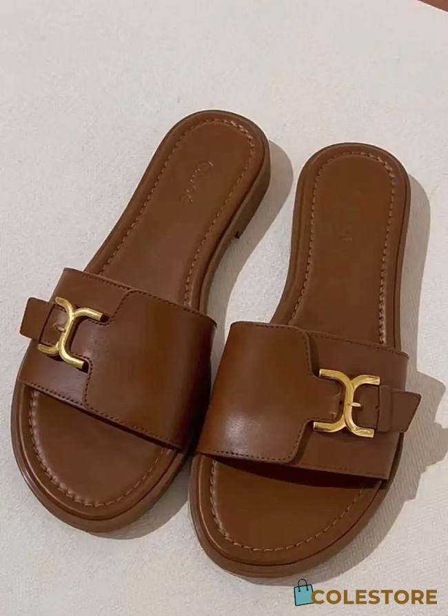 Colestore Chloé Marcie Buckled-Strap Leather Sandal - 1