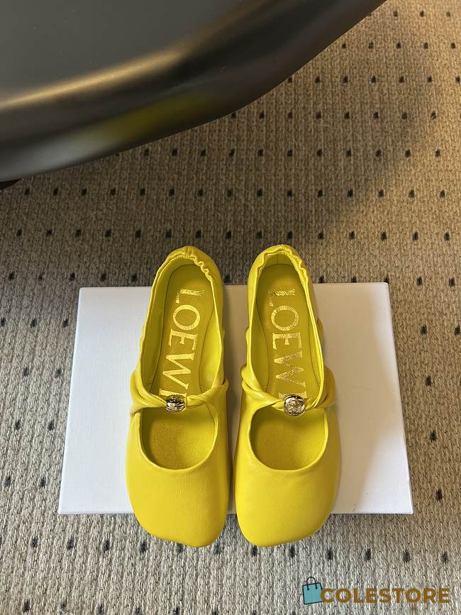 Colestore Loewe Pebble Soft Ballerina in Nappa Lambskin Dandelion  - 1