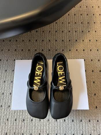 Colestore Loewe Pebble Soft Ballerina in Nappa Lambskin Black