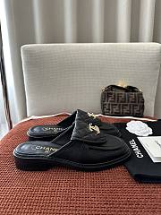 Colestore Chanel Quilted Double C Buckle Mule Slippers Black - 5
