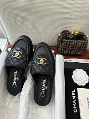 Colestore Chanel Quilted Double C Buckle Mule Slippers Black - 3
