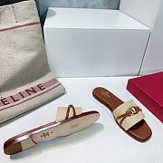 Colestore Valentino Garavani Rope Detail Raffia Slide Sandals Brown - 3