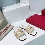 Colestore Valentino Garavani Rope Detail Raffia Slide Sandals White - 6