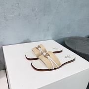 Colestore Valentino Garavani Rope Detail Raffia Slide Sandals White - 5