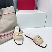 Colestore Valentino Garavani Rope Detail Raffia Slide Sandals White - 3
