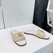 Colestore Valentino Garavani Rope Detail Raffia Slide Sandals White - 2