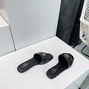 Colestore Valentino Garavani Rope Detail Raffia Slide Sandals Black - 6
