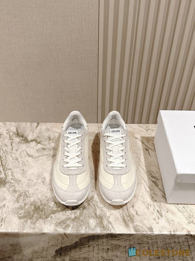 Colestore Celine Racer - Low Top Sneaker With Triomphe In Nylon, Suede Calfskin And Calfskin Vanilla - 1