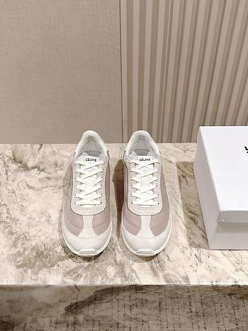 Colestore Celine Racer - Low Top Sneaker With Triomphe In Nylon, Suede Calfskin And Calfskin Shrimp pink