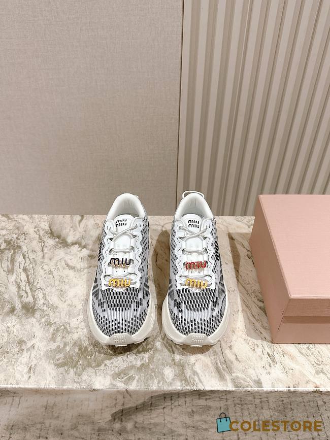 Colestore Miu Miu Technical Fabric Sneakers Gray - 1