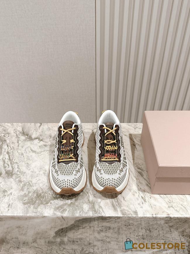 Colestore Miu Miu Technical Fabric Sneakers Brown - 1