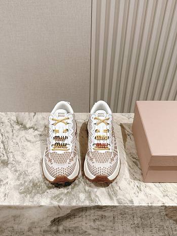 Colestore Miu Miu Technical Fabric Sneakers Light Brown