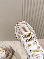 Colestore Miu Miu Technical Fabric Sneakers Light Brown - 4