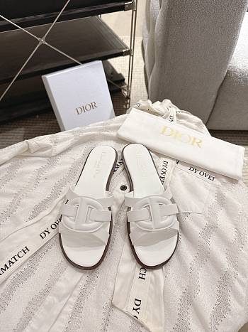 Colestore Dior D-Club Slide White Calfskin 