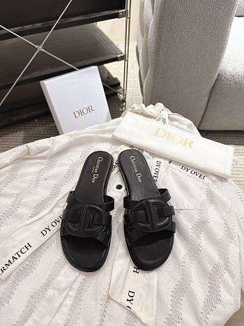 Colestore Dior D-Club Slide Black Calfskin 