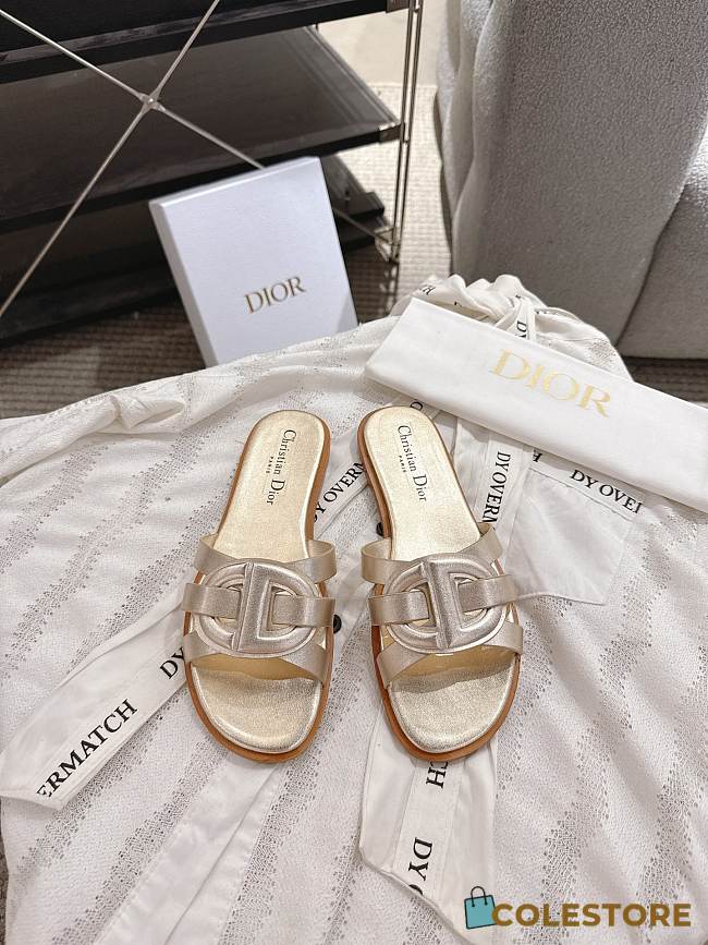 Colestore Dior D-Club Slide Gold Calfskin  - 1