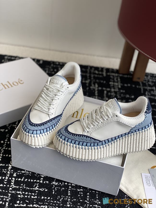 Colestore Chloé Nama Wedge Sneaker Ashes Blue - 1