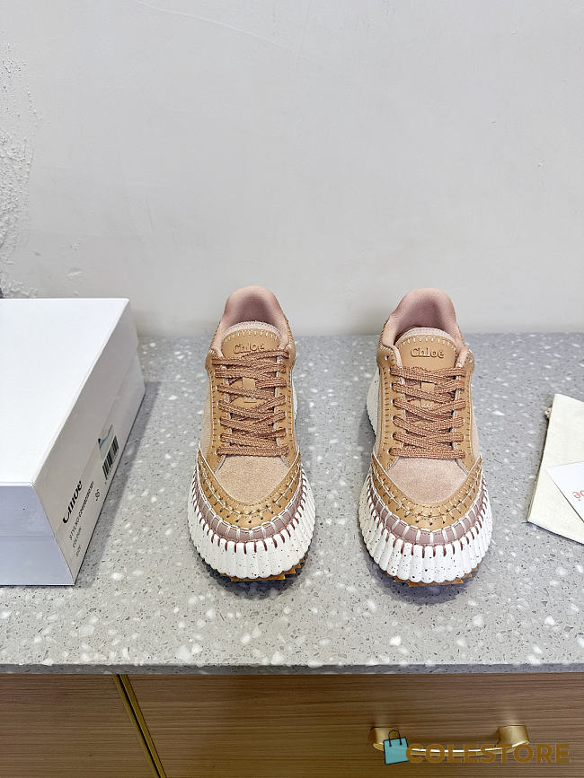 Colestore Chloé Nama Wedge Sneaker Tan Rose - 1