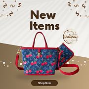 Colestore Louis Vuitton LV x TM Neverfull Inside Out BB Monogram Cherry Denim 26.5x11x16.5cm - 1