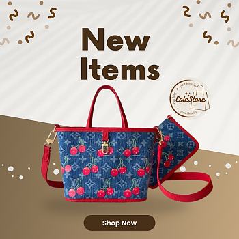 Colestore Louis Vuitton LV x TM Neverfull Inside Out BB Monogram Cherry Denim 26.5x11x16.5cm