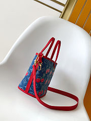 Colestore Louis Vuitton LV x TM Neverfull Inside Out BB Monogram Cherry Denim 26.5x11x16.5cm - 6