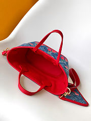 Colestore Louis Vuitton LV x TM Neverfull Inside Out BB Monogram Cherry Denim 26.5x11x16.5cm - 4