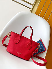 Colestore Louis Vuitton LV x TM Neverfull Inside Out BB Monogram Cherry Denim 26.5x11x16.5cm - 2
