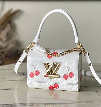 Colestore Louis Vuitton LV x TM Twist PM White Epi Grained Cowhide Leather 19x7x15cm