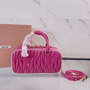 Colestore Miu Miu Matelassé Leather Bowling Bag in Pink 22x10.5x7.5cm - 4