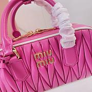 Colestore Miu Miu Matelassé Leather Bowling Bag in Pink 22x10.5x7.5cm - 5