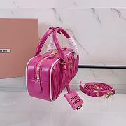 Colestore Miu Miu Matelassé Leather Bowling Bag in Pink 22x10.5x7.5cm - 3