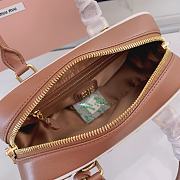 Colestore Miu Miu Matelassé Leather Bowling Bag in Brown 22x10.5x7.5cm - 5