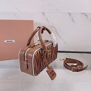 Colestore Miu Miu Matelassé Leather Bowling Bag in Brown 22x10.5x7.5cm - 3