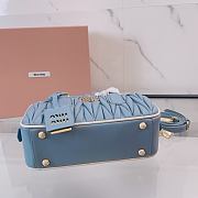 Colestore Miu Miu Matelassé Leather Bowling Bag in Blue 22x10.5x7.5cm - 6